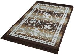 Sacli Eljado szőnyeg, szintetikus szál, nagy forgalmú, 60 x 90 cm, barna / fehér