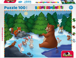 Noriel Puzzle 100 piese, Noriel Basme Romanesti, Ursul pacalit de vulpe (INT5878_001w) Puzzle