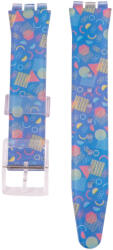 Ricardo Curea albastră din plastic pentru damă cu motiv colorat C11 pentru ceas Swatch 17mm
