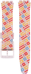 Ricardo Curea din silicon de damă cu motiv color C12 pentru ceas Swatch 17mm