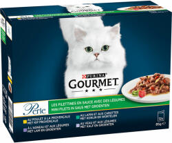 Gourmet 12x85g Gourmet Perle vegyes válogatás nedves macskatáp- Válogatott csíkok zöldséggel