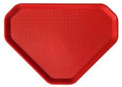 Önkiszolgáló tálca, háromszögletű, műanyag, éttermi, piros, 47, 5x34 cm (KHMU218) (1605MUA017)