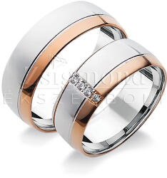  14 karátos fehér- és rozéarany karikagyűrű R180 R180