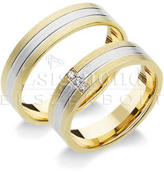  14 karátos sárga- és fehérarany karikagyűrű L7 L7