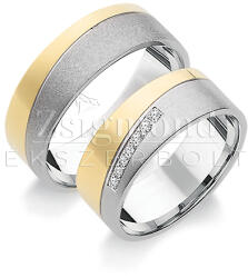  14 karátos sárga- és fehérarany karikagyűrű R159 R159