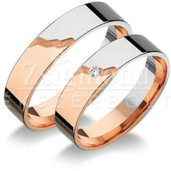  14 karátos fehér- és rozéarany karikagyűrű R116 R116