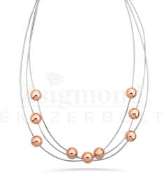  Ezüst nyaklánc rozé aranyozással - 42-46 cm (AG18756) AG18756