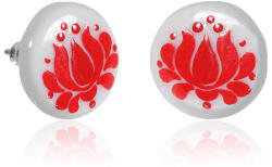 ZEMA Red Lotus porcelán fülbevaló 9433-0013.1