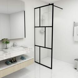 vidaXL fekete zuhanyfal edzett üveggel 80 x 195 cm (149152)