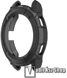 Samsung Galaxy Watch4 Classic 42mm (SM-R880), Okosóra szilikontok, műanyag lünetta védő, Fekete