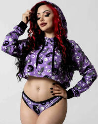 KILLSTAR Дамски суитшърт KILLSTAR - Purr Off Cropped - Виолетов - KSRA004582