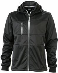 James & Nicholson (Daiber) Férfi sportos softshell kabát JN1078 - Fekete / fekete / fehér | 2XL (1-JN1078-1736088)