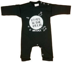 Asti Hosszú ujjú baba rugdalózó " I love to the moon and back" felirattal - pindurka