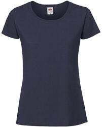 Fruit of the Loom Női póló Rövid ujjú Fruit of the Loom Lady-Fit Ringspun Premium T - L, Mély sötétkék (navy)