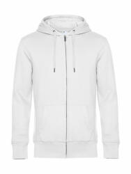 B&C Collection Férfi kapucnis hosszú ujjú pulóver B and C KING Zipped Hooded M, Fehér