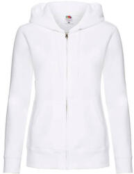 Fruit of the Loom Női Pulóver Kapucnis Hosszú ujjú Fruit of the Loom Premium Hooded Sweat Jacket Lady-Fit - L (14), Fehér