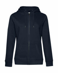 B&C Collection Női kapucnis hosszú ujjú pulóver B and C QUEEN Zipped Hooded /women L, Sötétkék (navy)