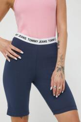 Tommy Jeans rövidnadrág női, sötétkék, sima, magas derekú - sötétkék XS