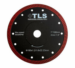 TLS SUPERTHIN-PRO TURBO szupervékony gyémánt vágókorong d180x22, 23x1.2/1.6x10 mm