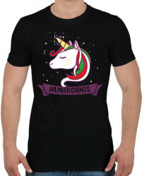 printfashion Hunikornis - Férfi póló - Fekete (7415958)