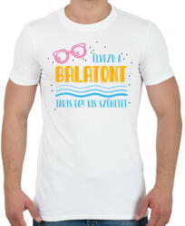 printfashion Élvezd a Balatont - Férfi póló - Fehér (7347931)