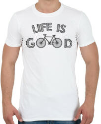 printfashion Life is good - Bike - Férfi póló - Fehér (7432114)