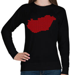 printfashion Magyarország szívekkel - Női pulóver - Fekete (7354183)