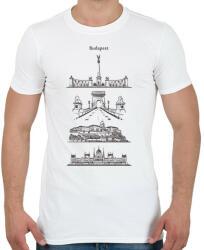 printfashion Budapest épületek - Férfi póló - Fehér (7353168)
