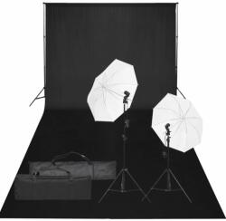 vidaXL Kit studio foto cu set de lumină și fundal (3094644)