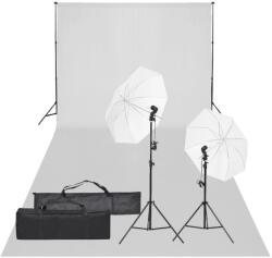 vidaXL Kit studio foto cu set de lumină și fundal (3094641)