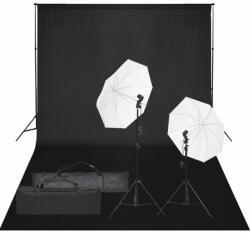 vidaXL Kit studio foto cu set de lumină și fundal (3094650)