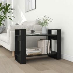 vidaXL Bibliotecă/Separator cameră negru 80x35x56, 5 cm lemn masiv pin (813898) Biblioteca
