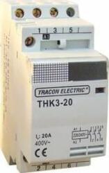 Tracon Electric Contactor modular de instalaţii 230/400V, 50Hz, 3P, 3×NO, 20/7A, 4/1, 2kW, 24V AC (THK3-20-24)