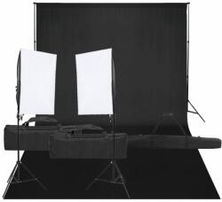 vidaXL Kit studio foto cu set de lumină și fundal (3094744)
