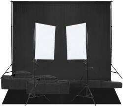 vidaXL Kit studio foto cu set de lumină și fundal (3094738)