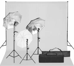 vidaXL Kit studio foto cu set de lumină și fundal (3094704)