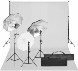 vidaXL Kit studio foto cu set de lumină și fundal (3094710)