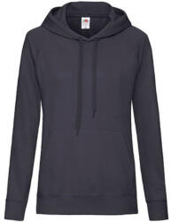 Fruit of the Loom Női Pulóver Kapucnis Hosszú ujjú Fruit of the Loom Lightweight Hooded Sweat Lady-Fit - XS, Mély sötétkék (navy)