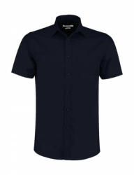 Kustom Kit Férfi rövid ujjú Ing Kustom Kit Tailored Fit Poplin Shirt SSL S, Sötét Sötétkék (navy)