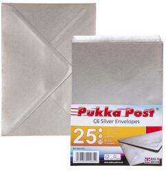 PUKKA PAD Boríték, C6, szilikonos, PUKKA PAD "Silver", ezüst (PUP9065) - officesprint