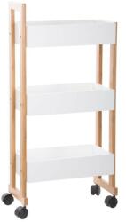5five Simple Smart Etajera pe roti Instant, Bambus, alb, 41 x 20 x H 80.5 cm Raft