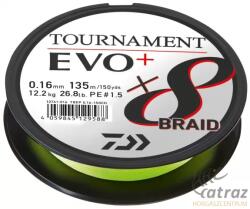 Daiwa Tournament 8 Braid Evo+ Fonott Zsinór - Chartreuse 135 méter 0, 08 mm (12761-008)