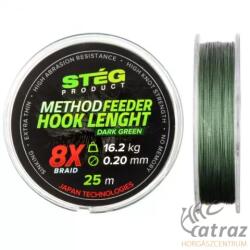 STÉG PRODUCT Stég Method Feeder Hook Lenght 8X Braid 0, 18mm - Fonott Előkezsinór
