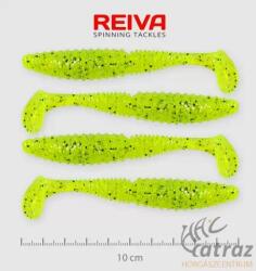 Reiva Zander Power Shad Gumihal 10cm 4 db/csomag - Neonzöld Flitter (9901-103)