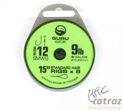 Guru Előkötött Feeder Horog Méret: 12 - Guru SMWG Standard Hair 15" (0.22mm) (GRR206)