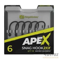 RidgeMonkey RM-Tec Ape-X Snag Hook 2XX Barbed Méret: 6 - RidgeMonkey Erősített Pontyozó Horog (RMT243000)