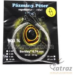 Pázmány Péter Fluorcarbon Eggsnap Előke 40cm 0, 74mm - Ragadozóhalas Fluorcarbon Előkezsinór 5 db/csomag