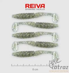 Reiva Zander Power Shad Gumihal 8cm 5 db/csomag - Ezüst Flitter