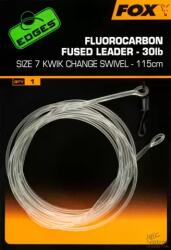 FOX Fluorocarbon Zsinór Gyorskapoccsal Méret: 7 30lb 115cm - Fox Fluorocarbon Fused Leader Kwik Change Swivel (CAC717)