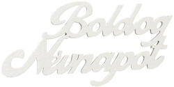 Valex Decor 4db. festett fa "Boldog Névnapot" felirat 10 x 5cm - Fehér (MT9-51)